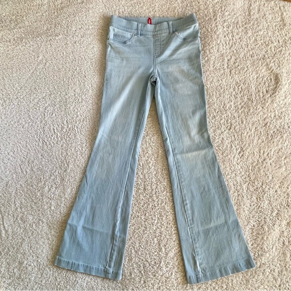 SPANX Denim - SPANX Light Blue Cotton Blend Stretch Flat Front Flare Leg Denim Jeans Medium